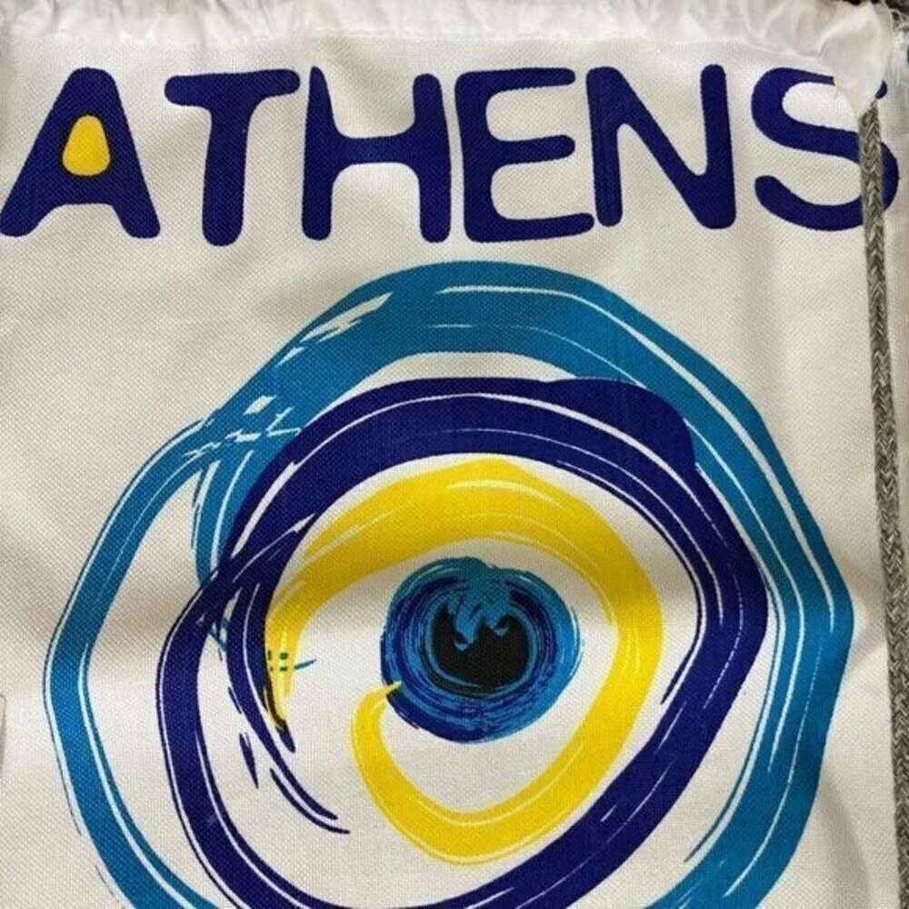 Athens Greece Drawstring Bag‎ Backpack Adult One Size Standard Unisex Blue New